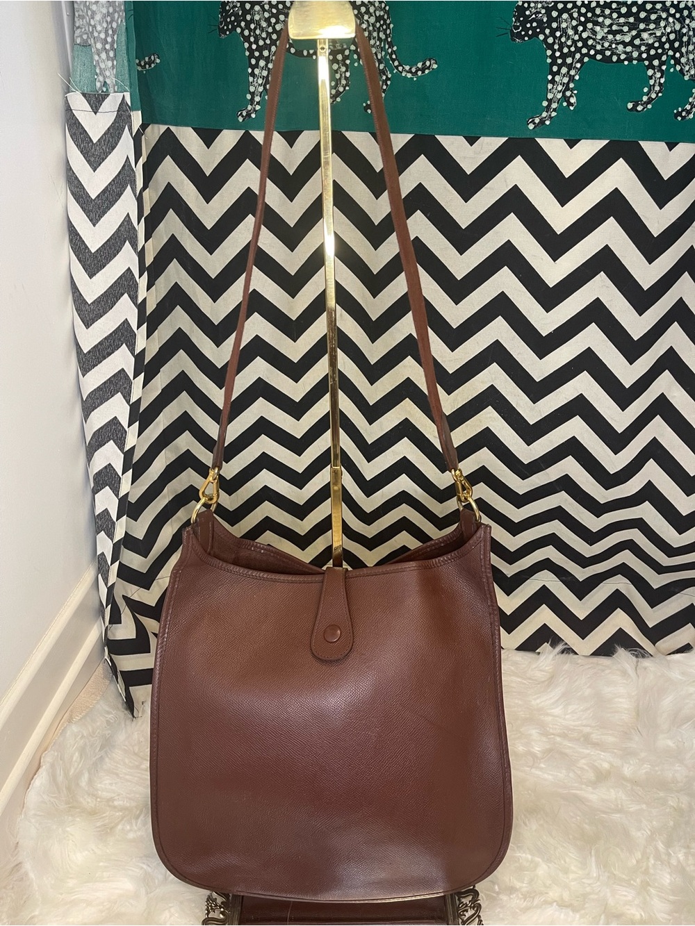 Hermès Vintage Evelyne I, 29 PM Crossbody Bag Rouge H Ardennes Leather 1988, GHW - Picture 2 of 16